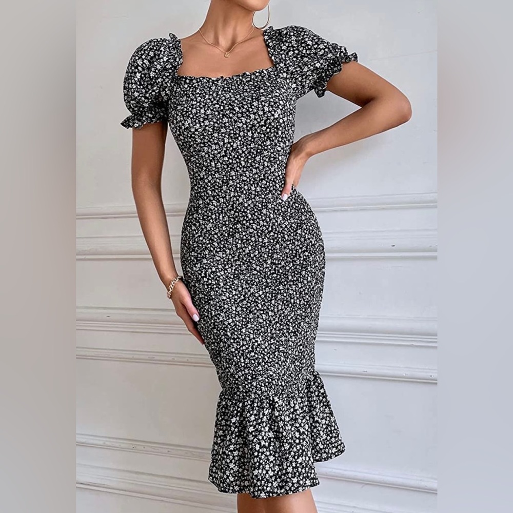 Large Pretty Garden Floral Dress